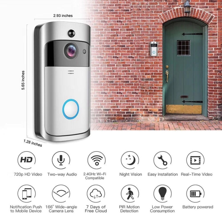 M4 720P Smart WIFI Ultra Low Power Video PIR Visual Doorbell with 3 Battery Slots,Support Mobile Phone Remote Monitoring & Night Vision & 166 Degree Wide-angle Camera Lens M4 720P Smart WIFI Ultra Low Power Video PIR Visual Doorbell with 3 Battery Slots,Support Mobile Phone Remote Monitoring & Night Vision & 166 Degree Wide-angle Camera Lens